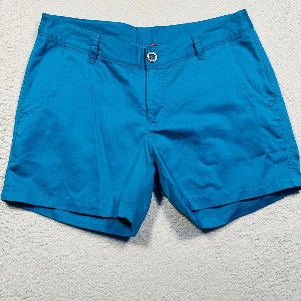The North Face Shorts Womens 8 Blue Cotton Linen Blend Hiking Chino Outdoor